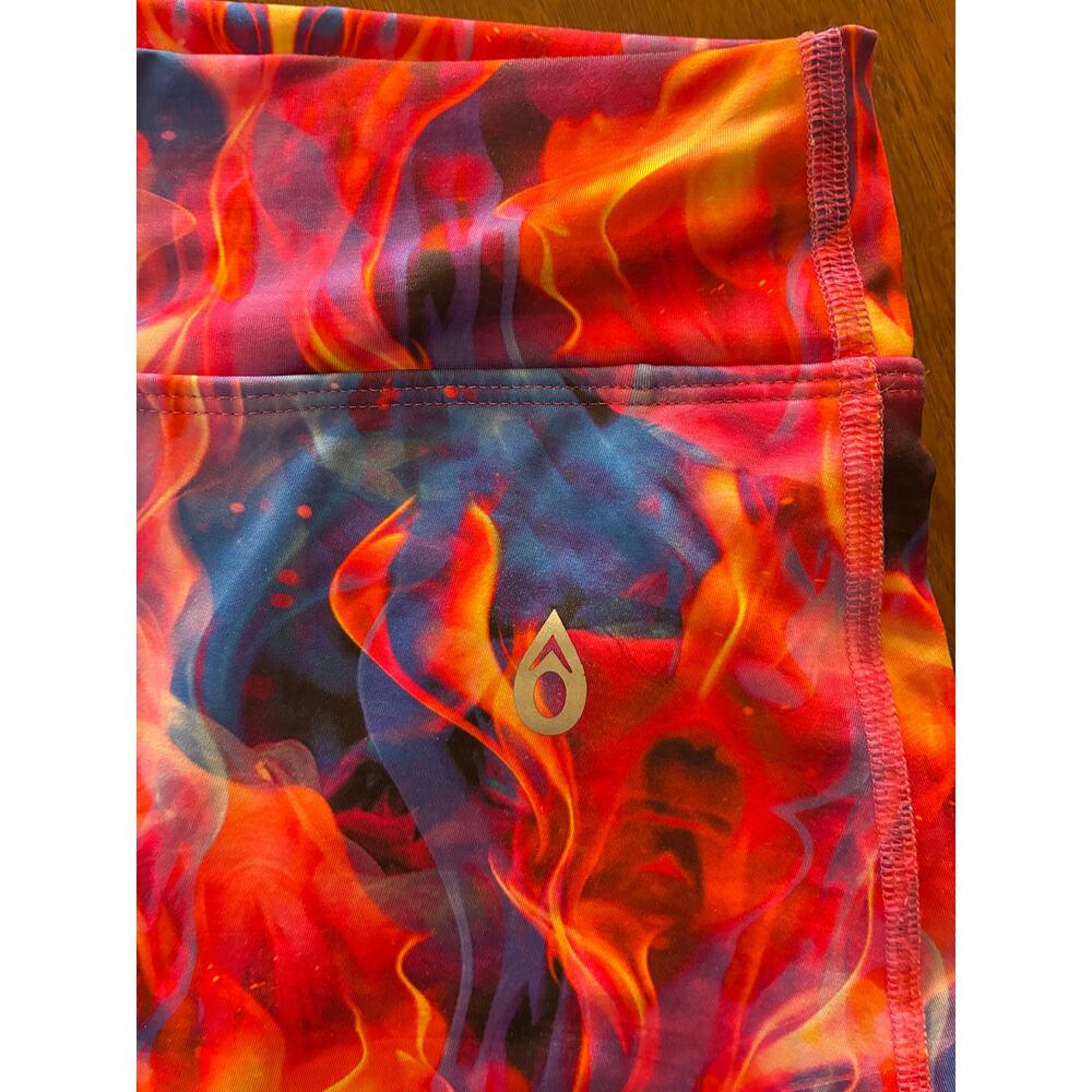 Dona Jo Athletic Skort Pickleball Tennis Colorful Vibrant Flame Print Pockets L - Picture 5 of 8